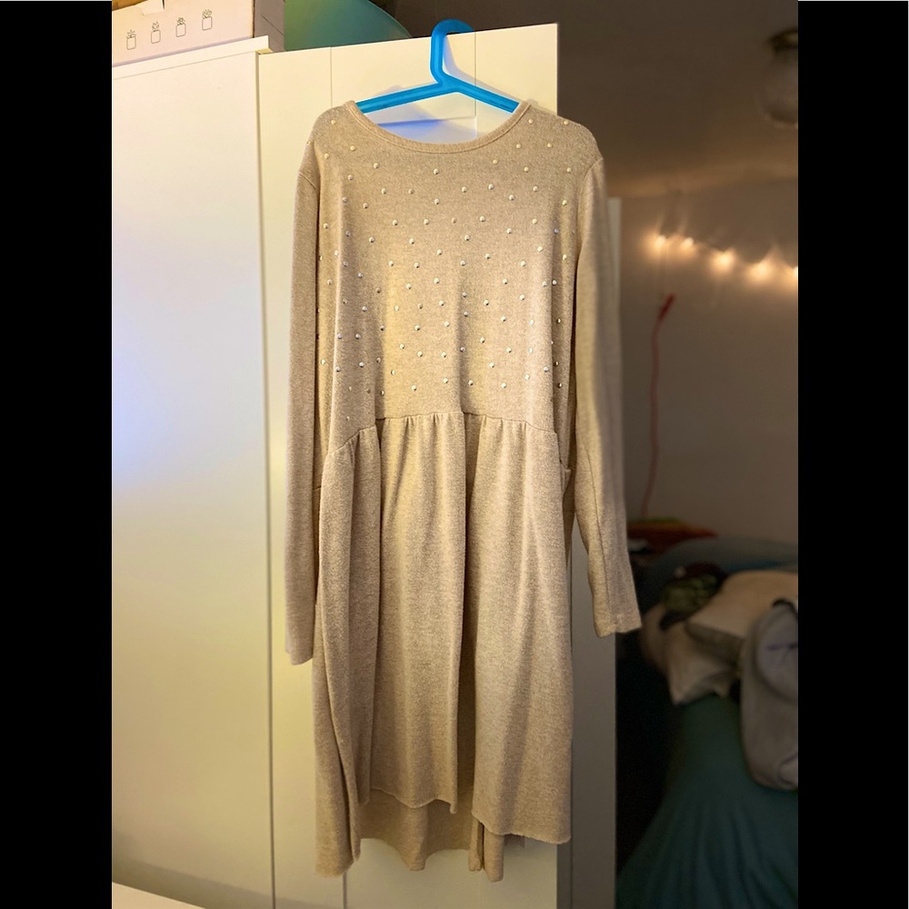 Girls’ medium Zara beige sequined dress